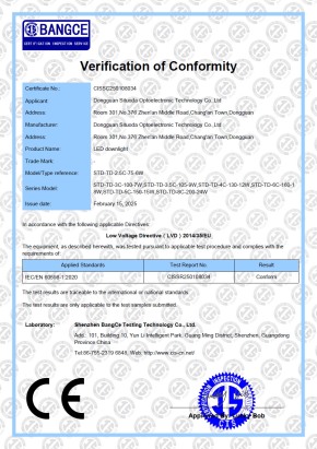 led筒燈CE證書