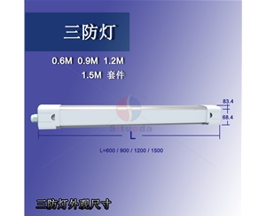 20W/0.6米 方形三防燈